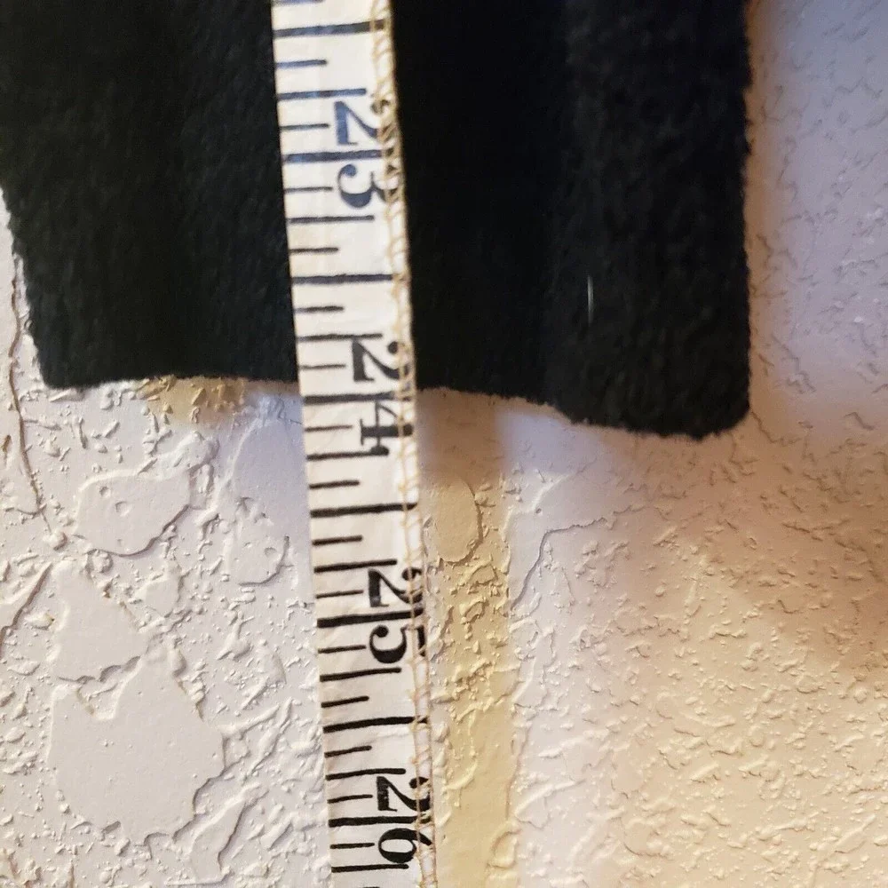 Women's Black Mock Neck Nylon/Spandex Terry Feel Sweater Size Large - Picture 7 of 8